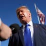 US President Donald Trump speaks to members of the media as he departs the White House en route to Iowa, in Washington, DC, US, October 22, 2026.