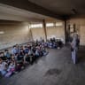Palestinian students attend a class at Nuseirat Preparatory Boys School on September 19, 2026 in Nuseirat Camp, central Gaza. UNRWA-run schools in camps across Gaza provide education for children displaced from their homes amid the ongoing war.
