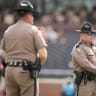A police officer with the Florida Highway Patrol looks on before the start of a game between the Florida State Seminoles and the Kent State Golden Flashes at Doak S. Campbell Stadium on September 20, 2025 in Tallahassee, Florida; Illustrative.