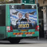 Banner from the Likud campaing showing Prime Minister Netanyahu and US President Donald Trump.