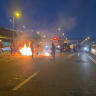Druze protesters burn tires and block Route 6 in northern Israel, October 25, 2026.