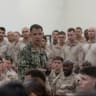 US CENTCOM Chief Brad Cooper meets with the US service members during visit to Strait of Hormuz, October 25, 2026.