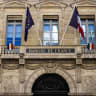 Facade of the Banque de France (Bank of France) head office in Paris on July 10, 2026.