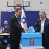 President Isaac Herzog casts his ballot in the 26th Knesset election in Jerusalem.