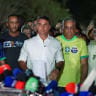 Brazilian presidential candidate Flavio Bolsonaro of the Liberal Party (PL) arrives to speak after losing the presidential runoff election, in Brasilia, Brazil October 25, 2026.