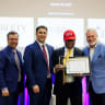  (L-R) ICEJ-USA Director of Outreach Dr. Tyson Lambertson, CAM Director of Christian Outreach and Engagement EJ Kimball, Senior Counsel to the Assistant US Attorney General for Civil Rights Leo Terrell, and Dean of Liberty University's John W. Rawlings School of Divinity Dr. Troy Temple