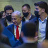 Prime Minister and Likud party chairman Benjamin Netanyahu at the Likud party’s election headquarters in Jerusalem, October 28, 2026