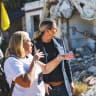 DR. ALICE JILL EDWARDS, then UN special rapporteur on torture, surveys the destruction at Kibbutz Kfar Aza alongside Simona Steinbrecher, the mother of hostage Doron Steinbrecher, during a visit in December 2024. 
