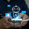 An illustrative image of AI chatbots and medical assistants for digital health consultations and online medical support.