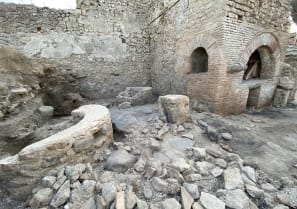 A view shows a "bakery-prison" where slaves and donkeys were locked up to grind the grain needed to make bread, in the ancient archeological site of Pompeii, Italy, in this handout photo obtained by Reuters on December 8, 2023.