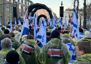  Pro-Israel protest outside the Hague ahead of Israel's genocide hearing brought by South Africa, January 11, 2024