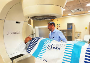  Person receiving new radiation treatment at Sheba Medical Center in Israel.