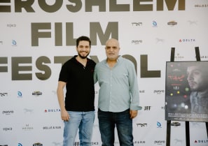  Shadi Mar'i (left), the star of Eid, with Eid's director Yousef Abo Madegem.