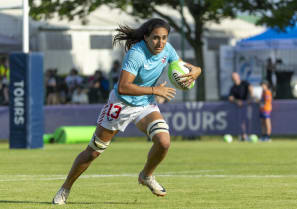 Sarah Levy during a pre-Olympics scrimmage with Ireland, July 18, 2024, in Tours, France.
