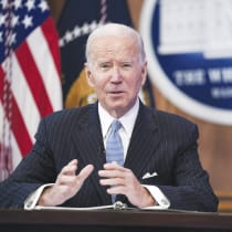  US PRESIDENT Joe Biden delivers remarks during a meeting with business and labor leaders at the White House, last week. The result of the midterm election considerably enhanced Biden’s credibility, says the writer