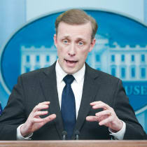 WHITE HOUSE National Security Advisor Jake Sullivan briefs the media in Washington. The US believes that creating a bridge between Saudi Arabia and Israel is important for American national security. 