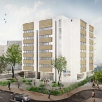  An illustration of what the completed lone soldier building will look like..