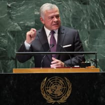  Jordan's King Abdullah II addresses the 78th Session of the UN General Assembly in New York City, US, September 19, 2023.