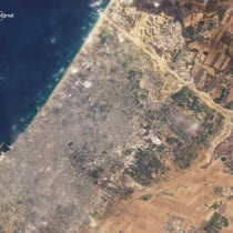  A satellite image shows northern Gaza, amid the ongoing conflict between Israel and Hamas, October 28, 2023