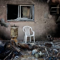  A view shows a destroyed home riddled with bullets, following the deadly October 7 attack by Hamas gunmen from the Gaza Strip, in Kibbutz Kfar Aza, southern Israel November 2, 2023. 