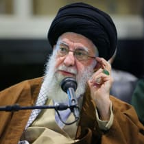  Iran's Supreme Leader, Ayatollah Ali Khamenei looks on during a meeting at the IRGC Aerospace Force achievements exhibition in Tehran, Iran November 19, 2023