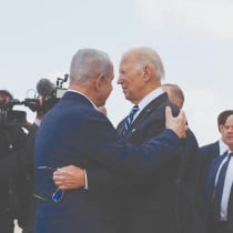  US PRESIDENT Joe Biden is welcomed by Prime Minister Benjamin Netanyahu, in October, when the president visited Israel following the massacres carried out by Hamas. 