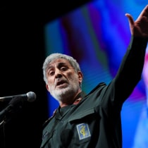 Esmail Qaani, the head of the Revolutionary Guards' Quds Force, speaks in Tehran, Iran April 14, 2022