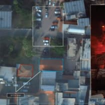  Imágenes de satélite de las FDI sobre el lugar de la explosión en un hospital de Gaza