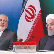  EL PRESIDENTE IRANÍ, Hassan Rouhani (derecha), y el ministro de Asuntos Exteriores, Javad Zarif. Quién quería pagar el precio de la acción moral para detener de verdad a Irán?