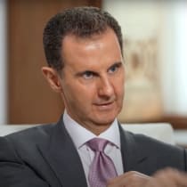  Syrian President Bashar Assad speaks to pro-Kremlin journalist Vladimir Sovolyov, March 2024.