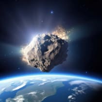  Imagen ilustrativa del paso de un asteroide por la Tierra.