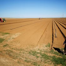 Israeli farmer Elad Katzir walks in his field near the border with the southern Gaza Strip, in Nir Oz, Israel January 11, 2018.