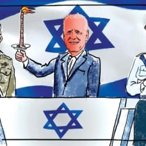  Inviting US President Joe Biden to light a torch at Israel's Independence Day Ceremony. April 14, 2024. (Illustration),