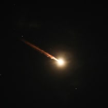  Anti-missile system fires interception missiles as drones and missiles fired from Iran, as it seen over the West Bank city of Hebron, on April 14, 2024. 