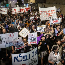 Demonstrators protest for the release of Israeli hostages held hostage by Hamas terrorists in the Gaza Strip, in Jerusalem. April 27, 2024. 