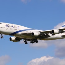  Un avión Boeing 744 de ElAl.