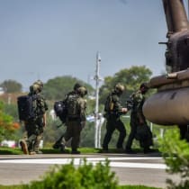  Un helicóptero militar visto en el Centro Médico Sheba en Ramat Gan, 8 de junio de 2024.