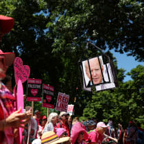  Protesta pro-palestina frente a la Casa Blanca en Washington, EE.UU., el 8 de junio de 2024.