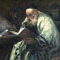  LECTORES DE TALMUD' pintado por Adolf Behrman.