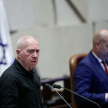  Defense Minister Yoav Gallant speaks during an session in the plenum hall of the Knesset, in Jerusalem, July 10, 2024