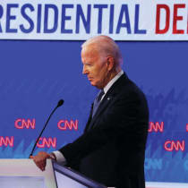  El PRESIDENTE DE LOS EE.UU., Joe Biden, durante el debate celebrado en Georgia la semana pasada. La cuestión no es cuál es su estado, sino lo que la gente cree que es, argumenta el escritor.
