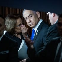  Israeli Prime Minister Benjamin Netanyahu, Ministers and MK's at a 40 signatures debate, at the plenum hall of the Knesset, the Israeli parliament in Jerusalem, on July 17, 2024. 