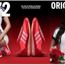  Captura de pantalla de la campaña de Adidas para promocionar unas zapatillas basadas en los Juegos Olímpicos de 1972 con Bella Hadid como protagonista.
