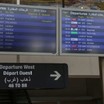 A flight information boards display cancelled flights at the Beirut–Rafic Hariri International Airport, in Beirut, Lebanon July 29, 2024.