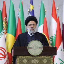  EL PRESIDENTE IRANÍ Ebrahim Raisi asiste a la Conferencia Internacional de Teherán sobre Palestina, en Teherán, el mes pasado. 