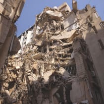  THE DAMAGED site where top Hezbollah commander Fuad Shukr was killed in an Israeli strike on July 30 is seen in one of Beirut’s southern suburbs. Israel’s targeted killing of jihadist murderers is indispensable to justice, says the writer.