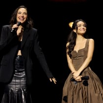  Gal Gadot and Rachel Zegler appear at the Disney Entertainment Showcase at D23: The Ultimate Disney Fan Event in Anaheim, California on August 09, 2024.