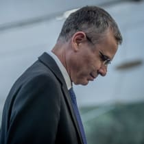  Justice Minister Yariv Levin attends a swearing in ceremony for judges at the President's Residence in Jerusalem, on June 23, 2024