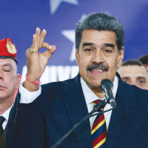  PRESIDENT OF VENEZUELA Nicolás Maduro speaks to the press in Caracas. 