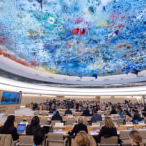  Volker Turk United Nations High Commissioner for Human Rights addresses the Human Rights Council on his report on the situation of human rights in the Occupied Palestinian Territory, including East Jerusalem, and the obligation to ensure accountability and justice at the UN in Geneva, Switzerland, 